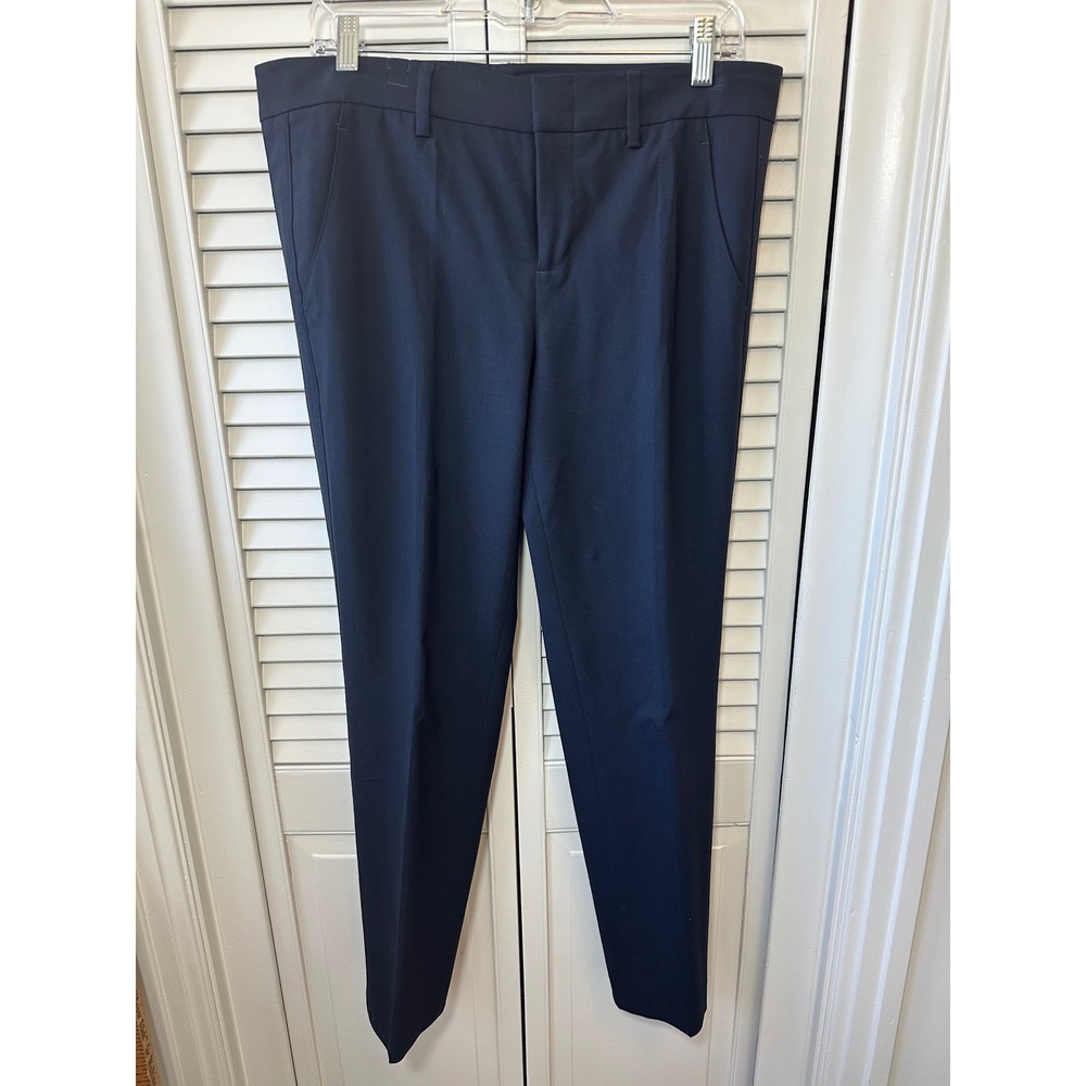 Vince Womens Navy Blue Wool Blend Slim Leg Dress Pants Trousers Size 8(77)